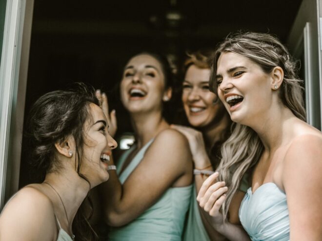 bride and maid of honor