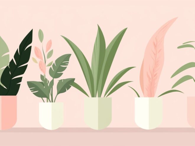 A variety of houseplants.