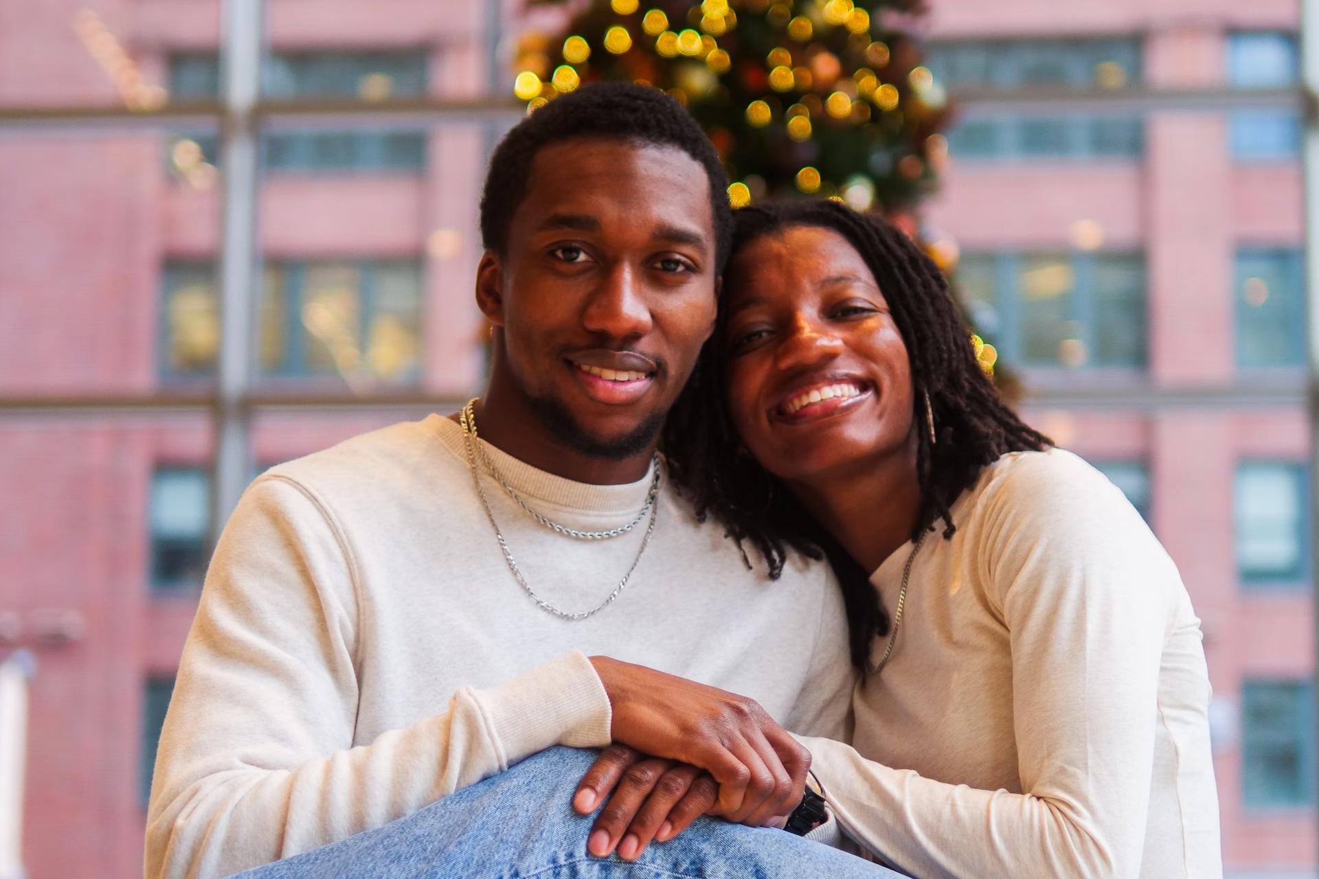 Married couple at Christmas