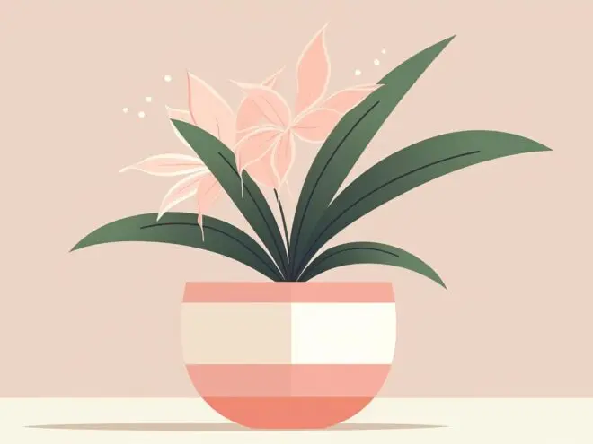 A houseplant with pink flowers.