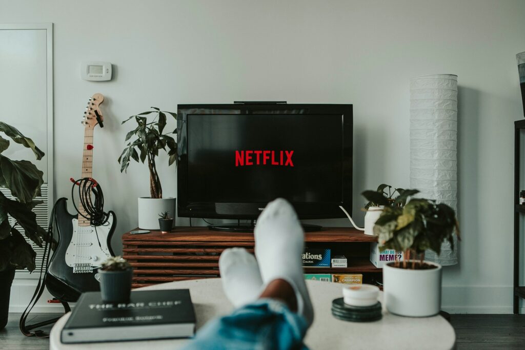 Someone streaming new shows on Netflix.