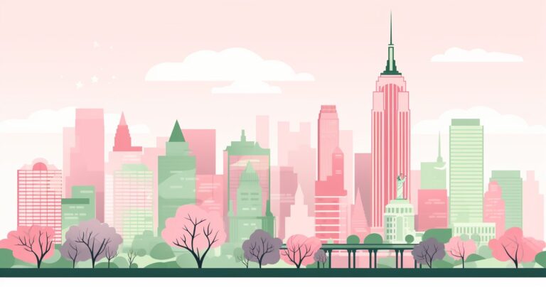 The New York City skyline.