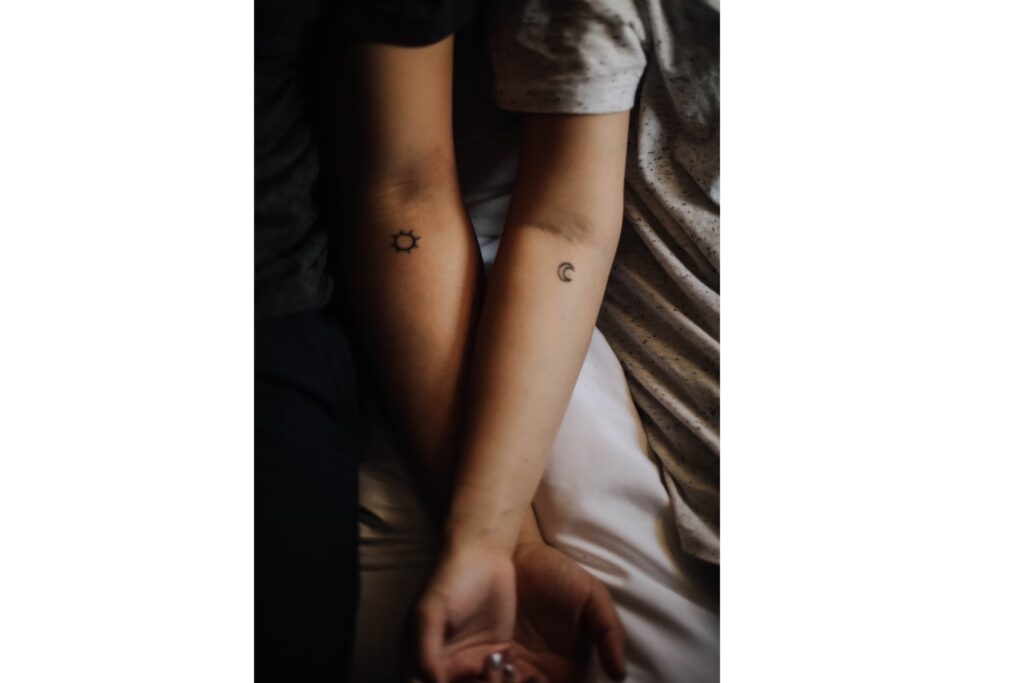 Sun and moon as friendship symbols to represent your lifelong bond